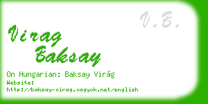 virag baksay business card