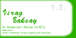 virag baksay business card